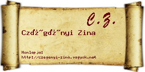 Czégényi Zina névjegykártya